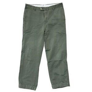 Peter Millar Pants Mens 34x27 Pewter Green Straight Cuffed Leg Chino Pima Cotton